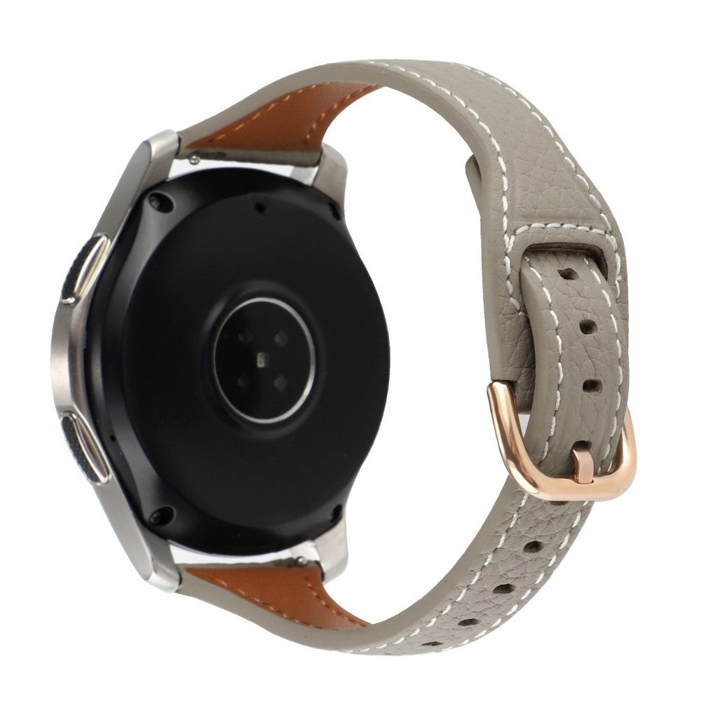 20mm Universal litchi texture genuine leather watch strap - Grey#serie_2