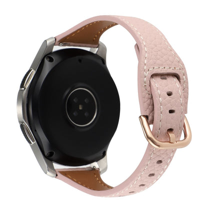 20mm Universal litchi texture genuine leather watch strap - Light Pink#serie_3