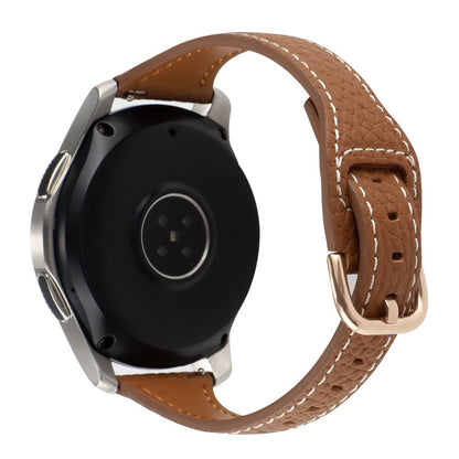 20mm Universal litchi texture genuine leather watch strap - Brown#serie_6