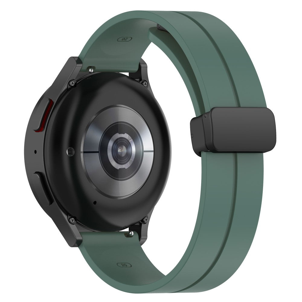20mm Universal silicone watch strap with magnetic folding buckle - Olive Green#serie_4