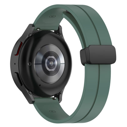 20mm Universal silicone watch strap with magnetic folding buckle - Olive Green#serie_4