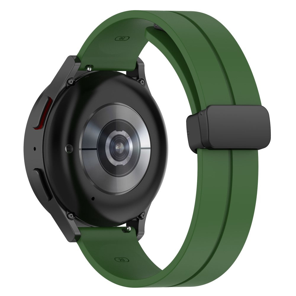 20mm Universal silicone watch strap with magnetic folding buckle - Army Green#serie_6