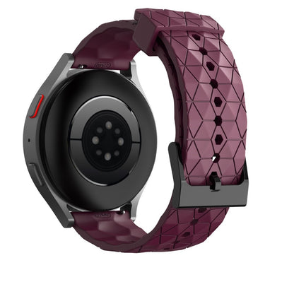 22mm Universal football style silicone watch strap - Wine Red#serie_3