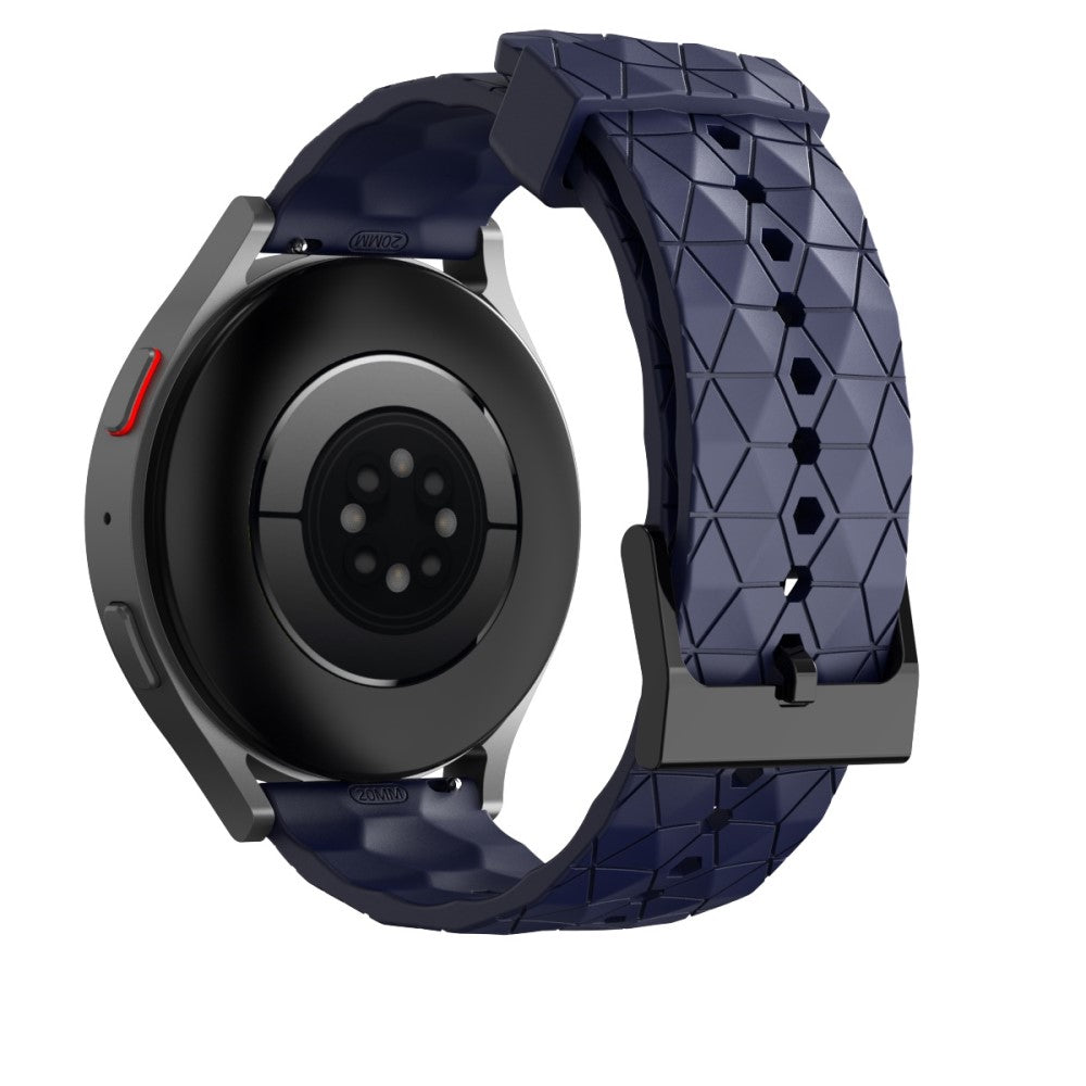 20mm Universal football style silicone watch strap - Navy Blue#serie_2