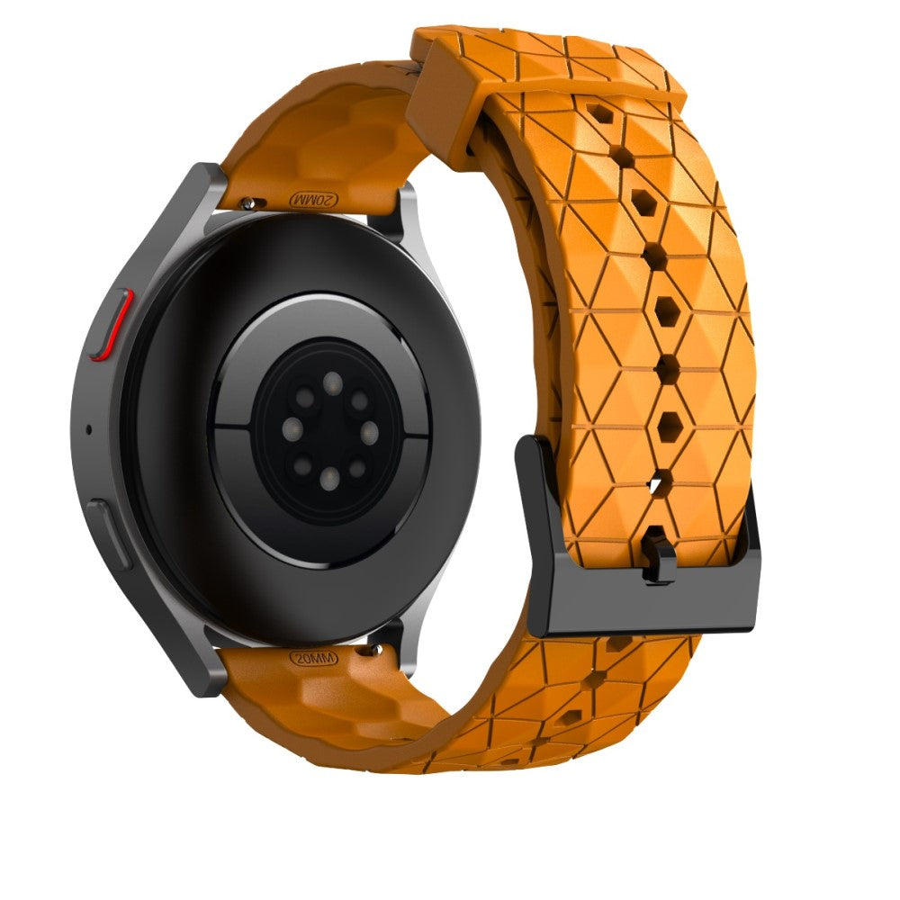 20mm Universal football style silicone watch strap - Yellow#serie_5
