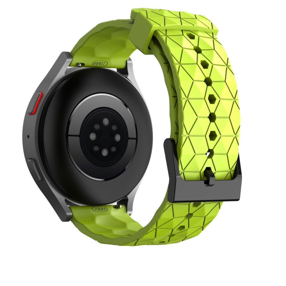 20mm Universal football style silicone watch strap - Green#serie_8