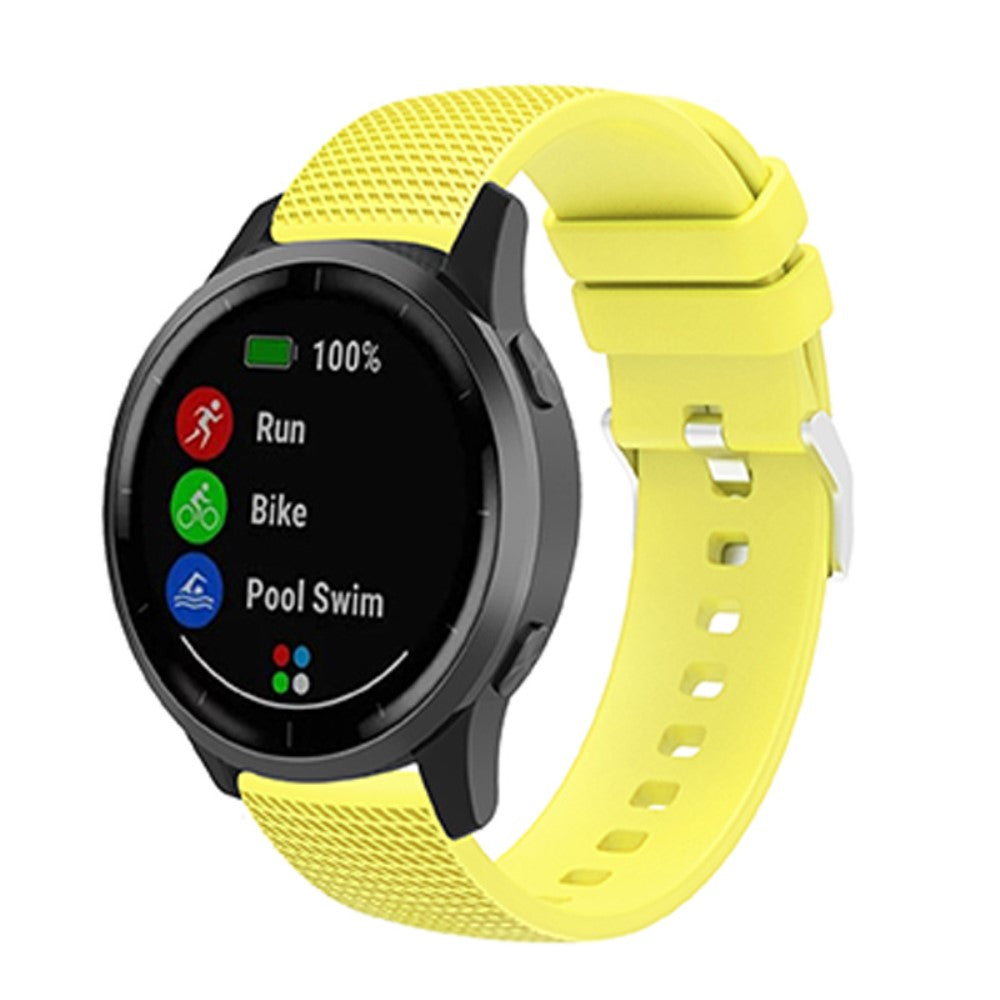 22mm Universal grid style silicone watch strap - Yellow#serie_5