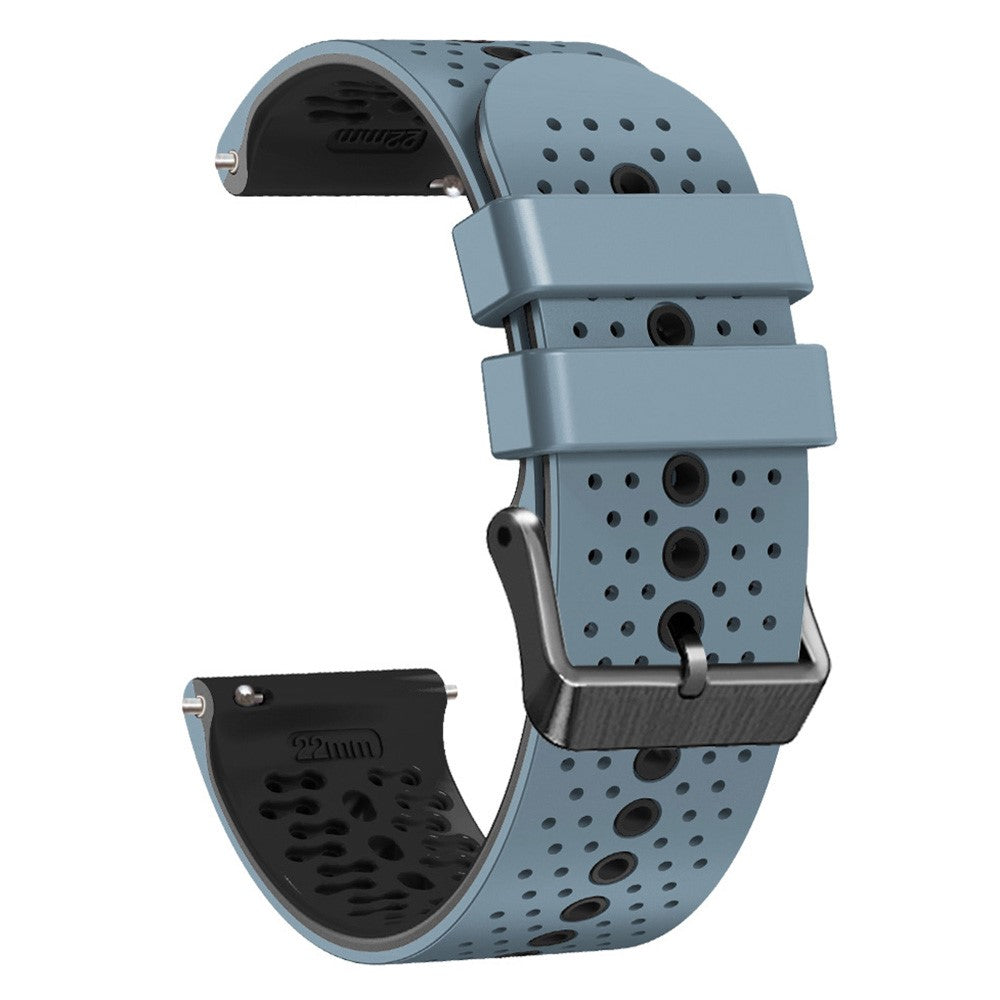 22mm Universal dual color silicone watch strap - Sea Blue / Black#serie_1