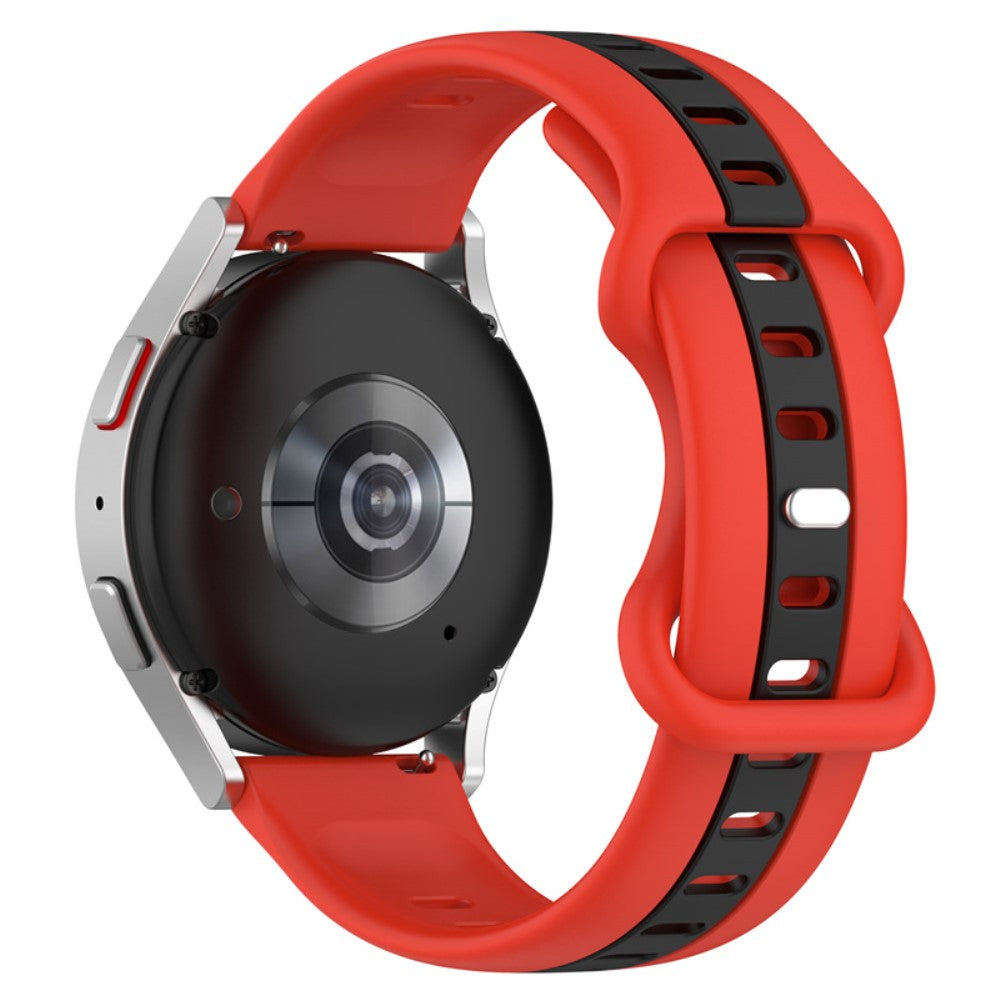 22mm Universal dual-color silicone watch strap - Red / Black#serie_10