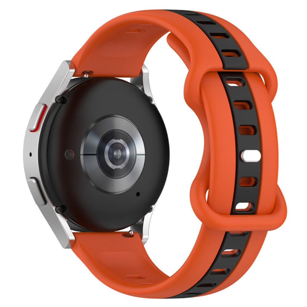 22mm Universal dual-color silicone watch strap - Orange / Black#serie_6
