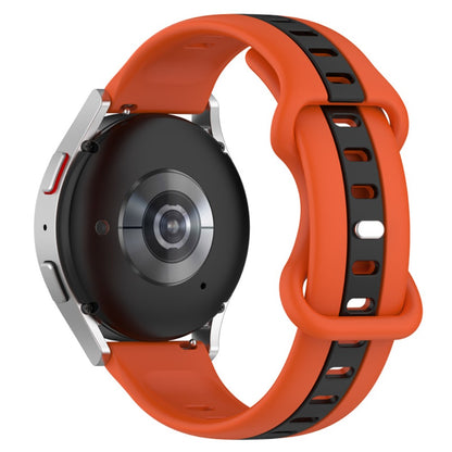 22mm Universal dual-color silicone watch strap - Orange / Black#serie_6