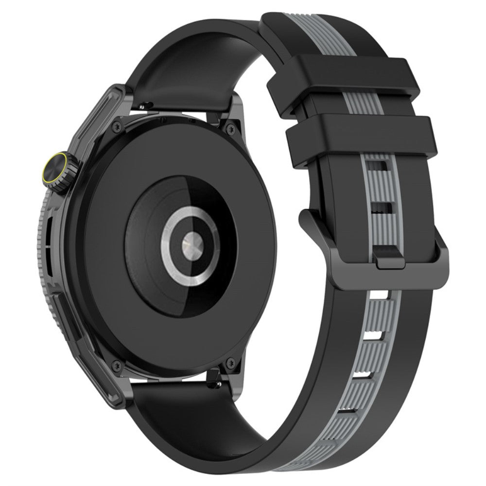 22mm Universal dual-color silicone watch strap - Black / Grey#serie_2