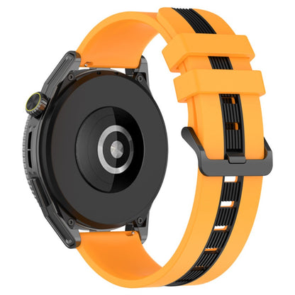 22mm Universal dual-color silicone watch strap - Yellow / Black#serie_5