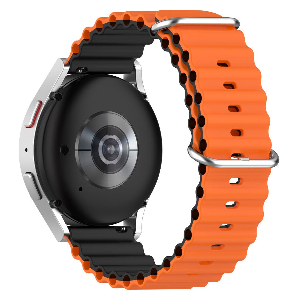 20mm Universal dual color silicone watch strap - Orange / Black#serie_2