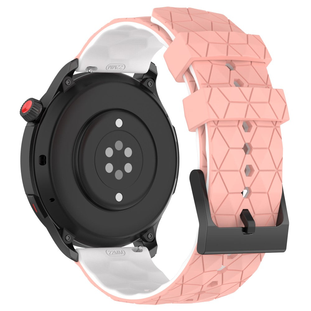 22mm Universal dual color football pattern style strap - Pink / White#serie_5