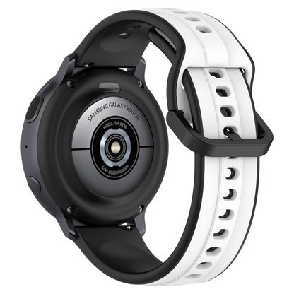 22mm Universal dual color silicone strap - White / Black#serie_1