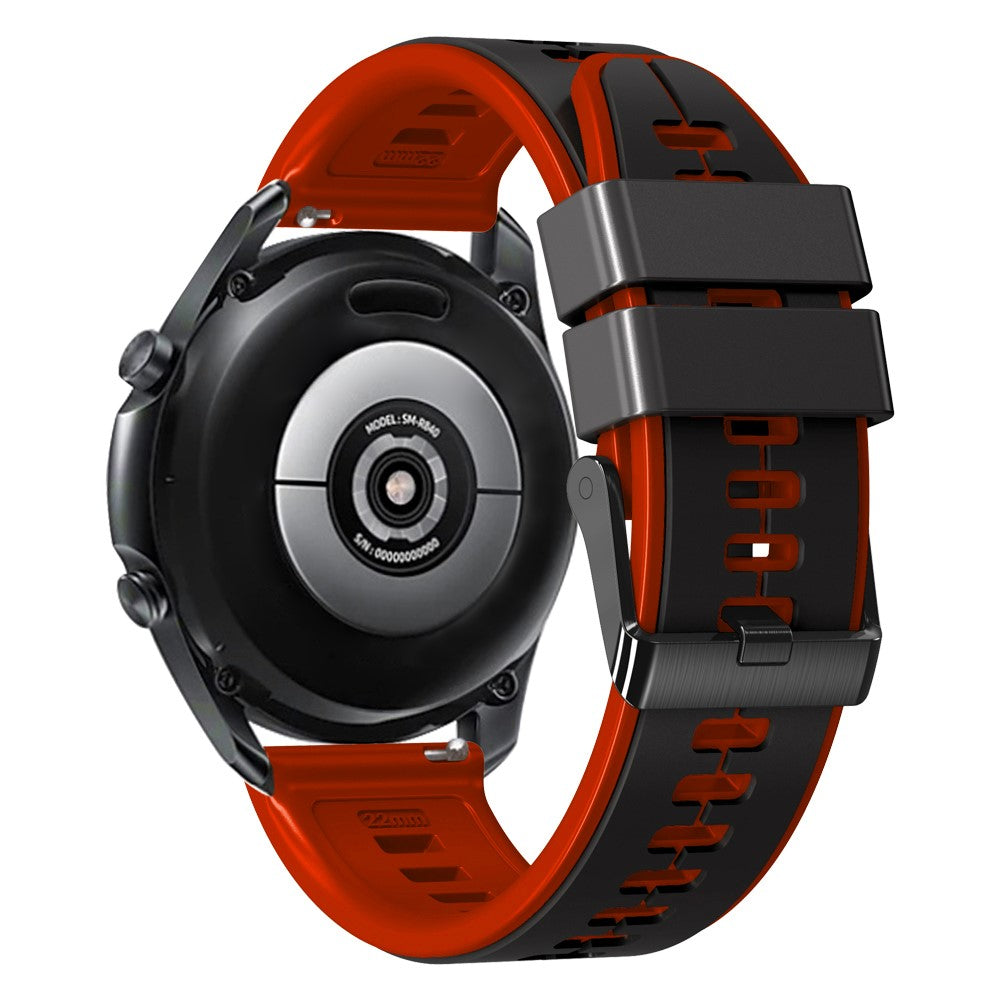 22mm Universal dual color silicone strap - Black / Red#serie_3