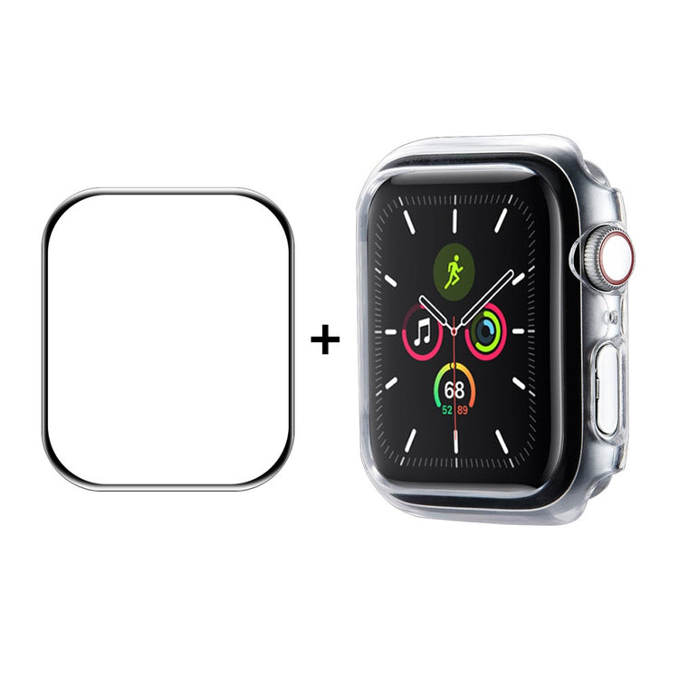 Fint Apple Watch Series 7 41mm Cover med Skærmbeskytter i Hærdet Glas - Gennemsigtig#serie_7