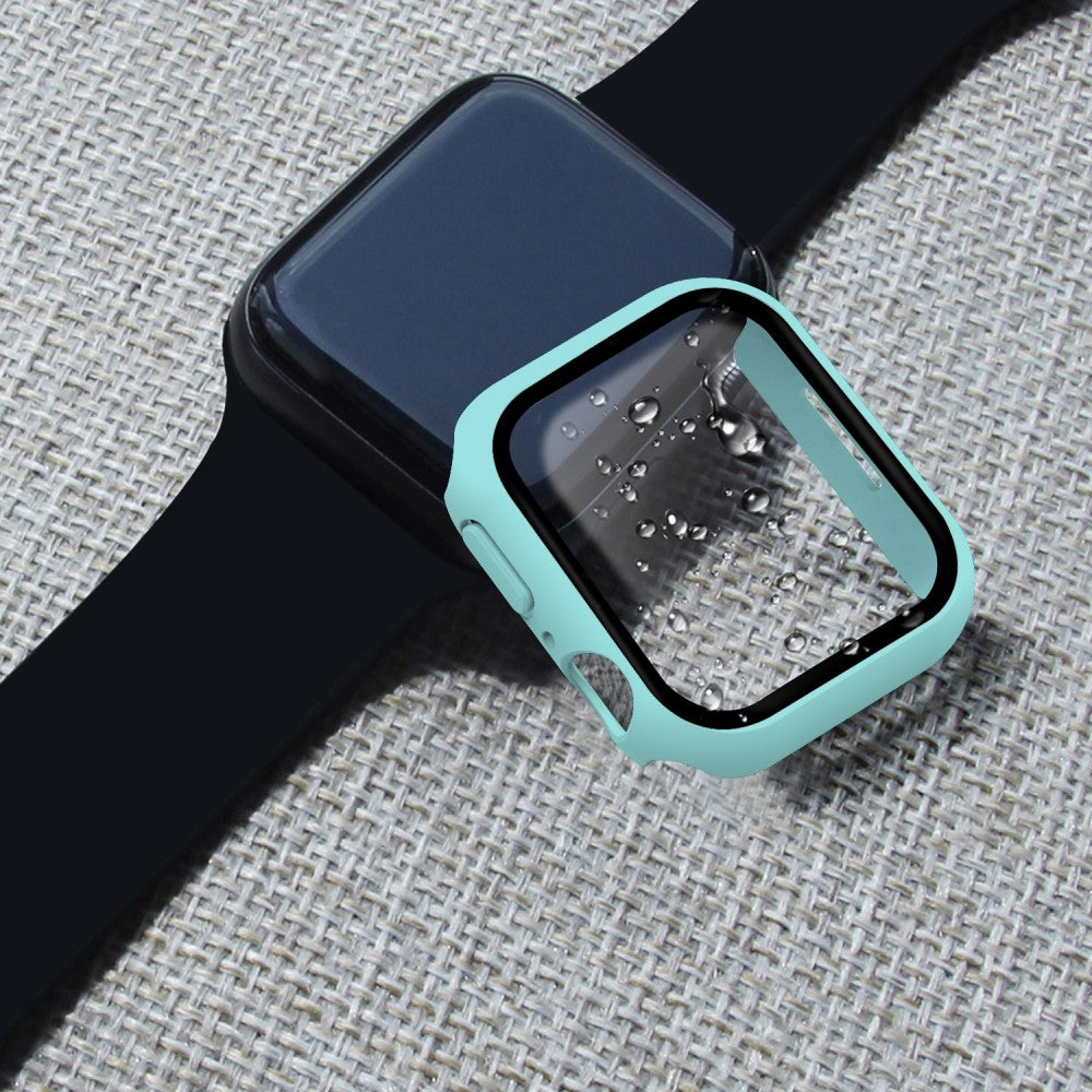 Mega Fint Apple Watch Series 7 41mm Cover med Skærmbeskytter i Plastik og Hærdet Glas - Blå#serie_14