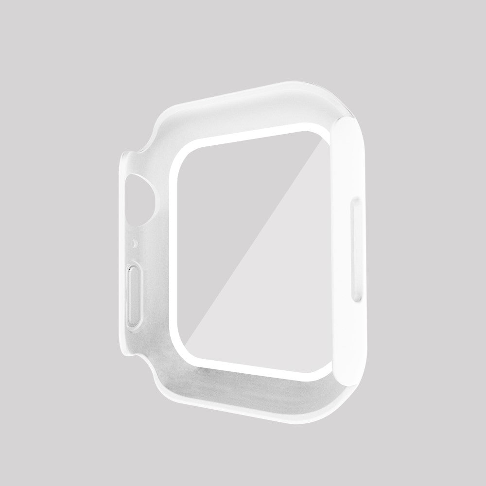 Mega Fint Apple Watch Series 7 41mm Cover med Skærmbeskytter i Plastik og Hærdet Glas - Hvid#serie_3
