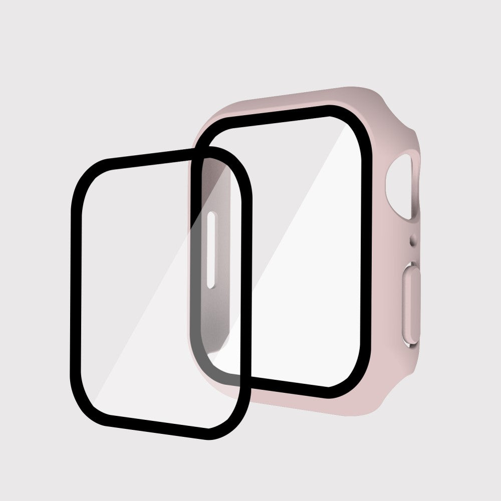 Mega Fint Apple Watch Series 7 41mm Cover med Skærmbeskytter i Plastik og Hærdet Glas - Pink#serie_6