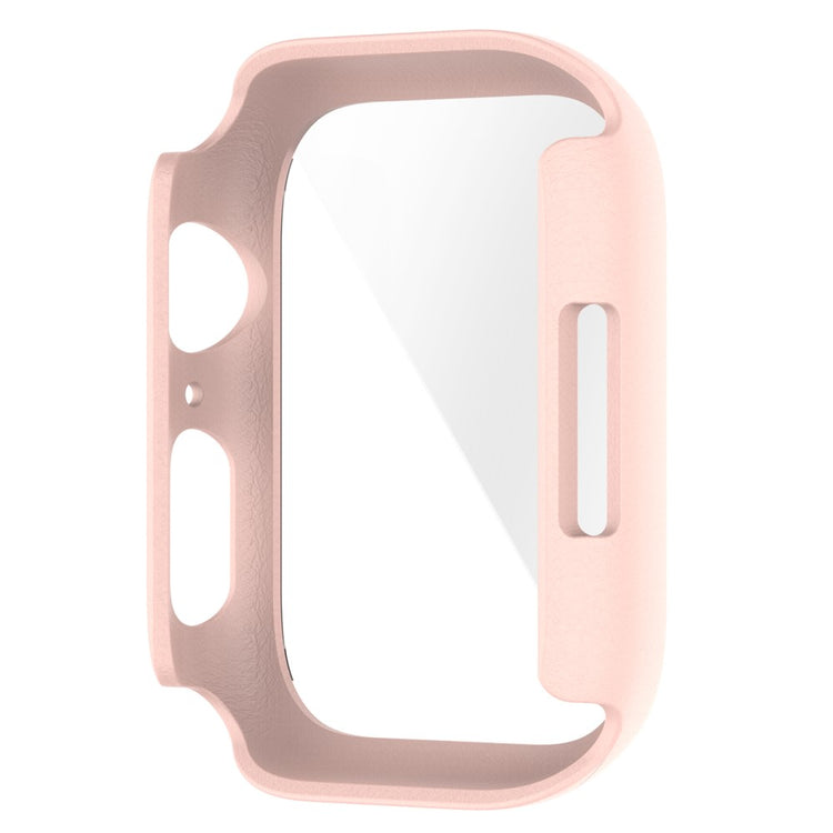 Fint Apple Watch Series 7 41mm Cover med Skærmbeskytter i Plastik og Hærdet Glas - Pink#serie_2