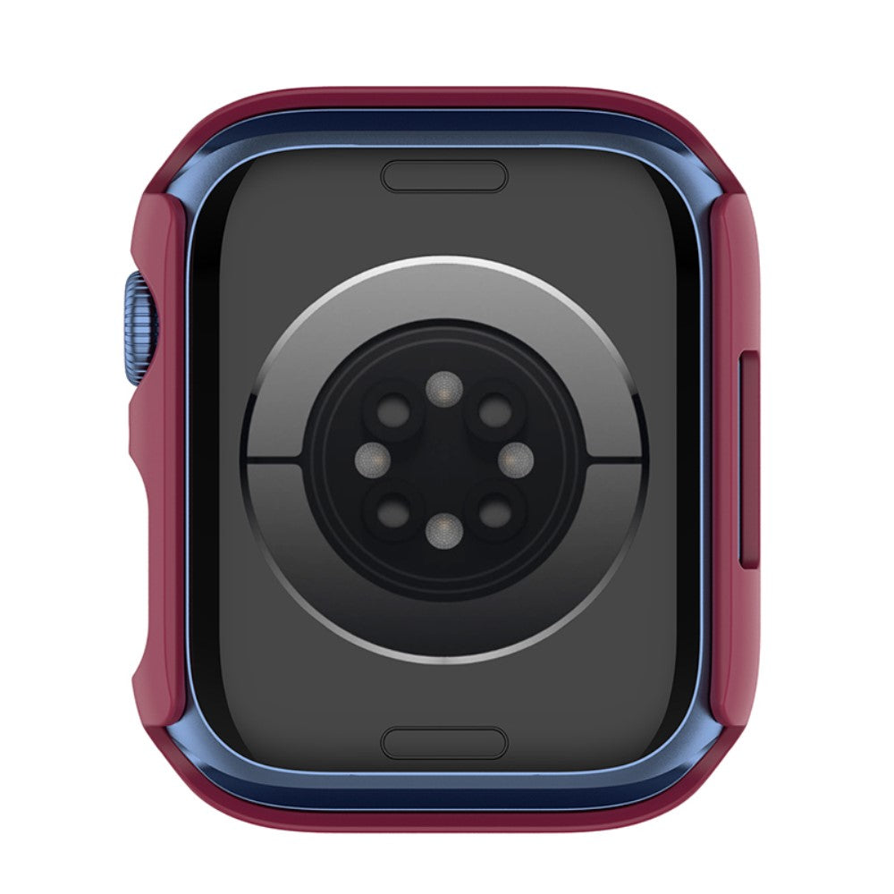 Rigtigt Flot Apple Watch Series 7 41mm Cover med Skærmbeskytter i Plastik og Hærdet Glas - Rød#serie_6