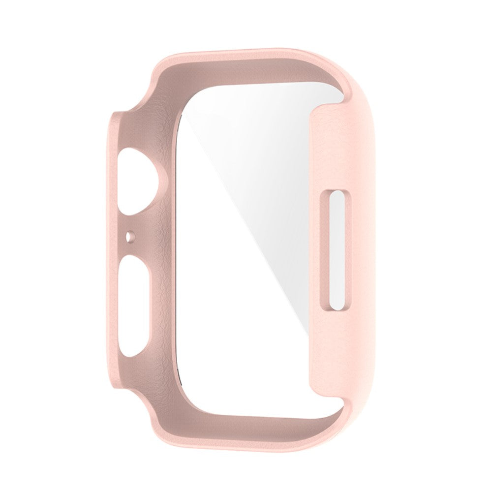 Rigtigt Flot Apple Watch Series 7 41mm Cover med Skærmbeskytter i Plastik og Hærdet Glas - Pink#serie_9