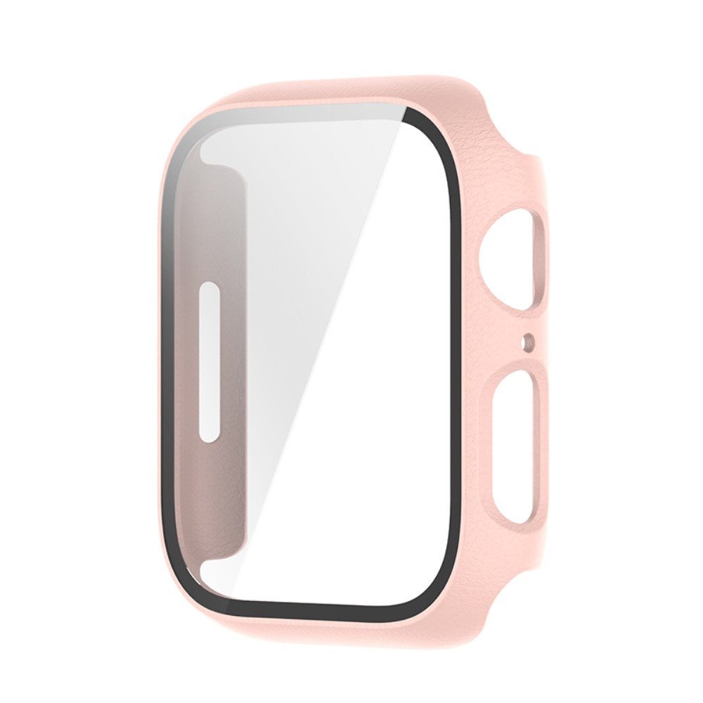 Rigtigt Flot Apple Watch Series 7 41mm Cover med Skærmbeskytter i Plastik og Hærdet Glas - Pink#serie_9