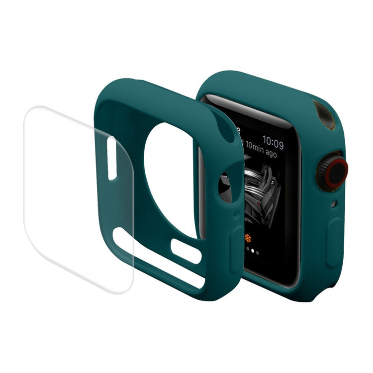 Super Flot Apple Watch Series 7 41mm Cover med Skærmbeskytter i Silikone - Grøn#serie_7