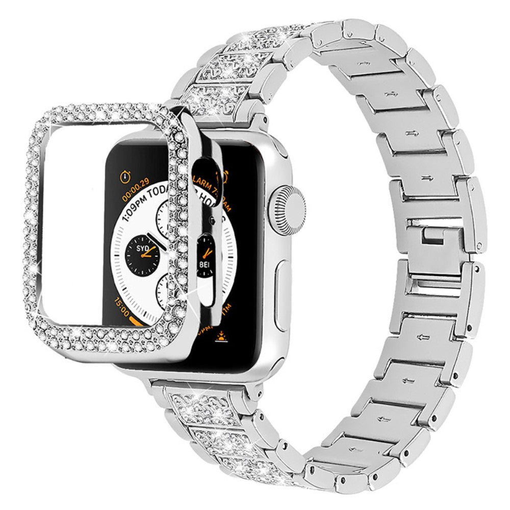 Apple Watch Series 7 41mm Metal Rem med Cover - Sølv#serie_2