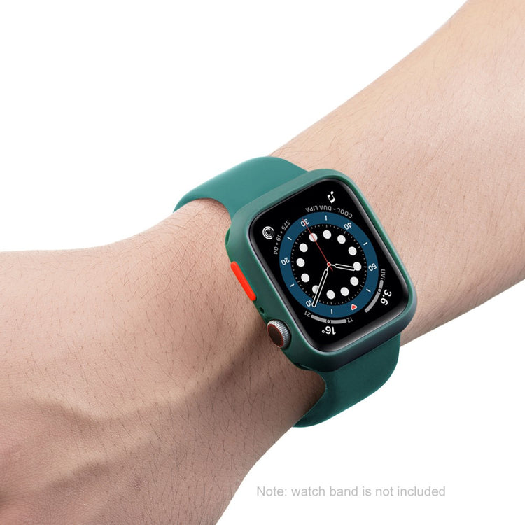 Vildt Fed Apple Watch Series 7 41mm Cover med Skærmbeskytter i Silikone - Grøn#serie_1