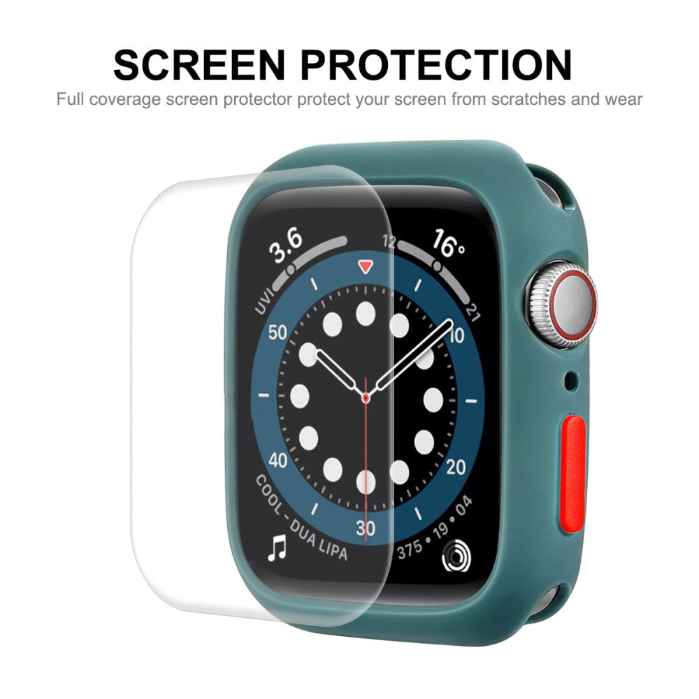 Vildt Fed Apple Watch Series 7 41mm Cover med Skærmbeskytter i Silikone - Blå#serie_8