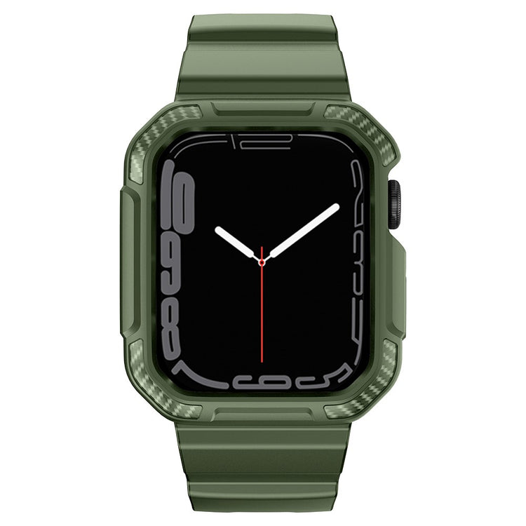 Apple Watch Series 7 41mm Silikone Cover med Rem - Grøn#serie_5