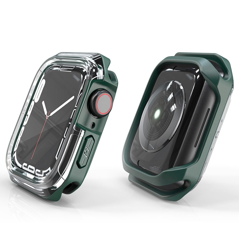 Apple Watch Series 7 41mm Gennemsigtig Silikone Bumper  - Grøn#serie_4