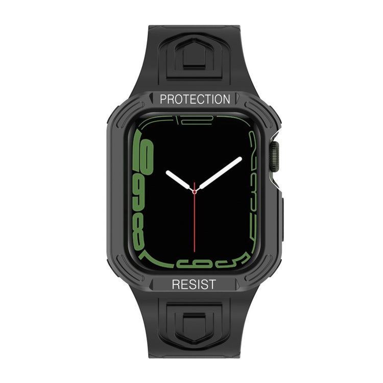 Apple Watch Series 7 41mm Plastik Rem med Etui - Sort#serie_1