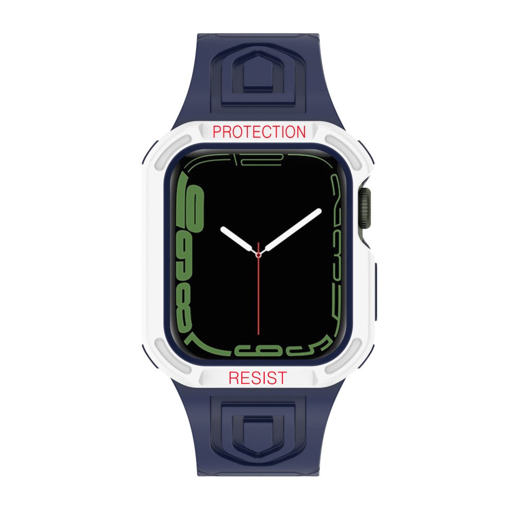 Apple Watch Series 7 41mm Plastik Rem med Etui - Blå#serie_5