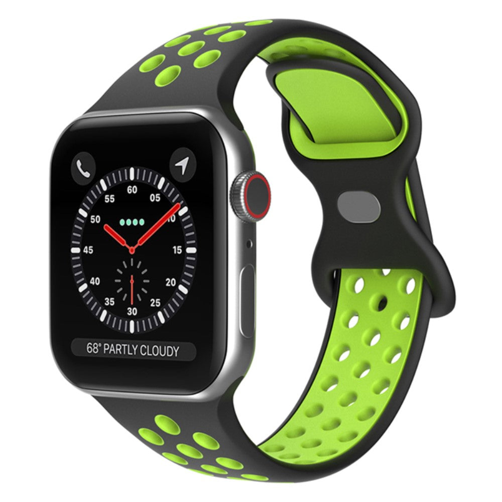 Elegant Apple Watch Series 7 41mm Silikone Urrem - Sort#serie_12