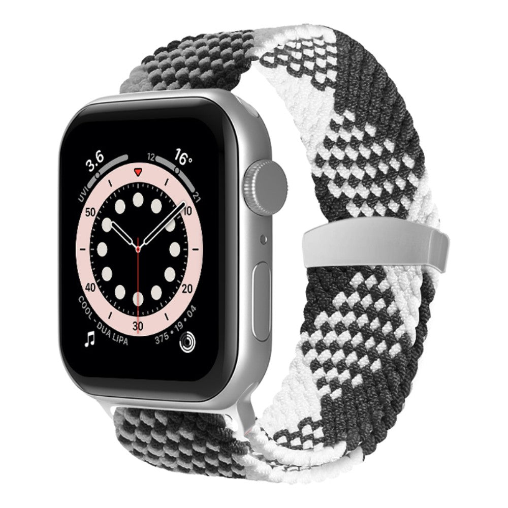 Tidsløst Apple Watch Series 7 41mm Stof Urrem - Sort#serie_5