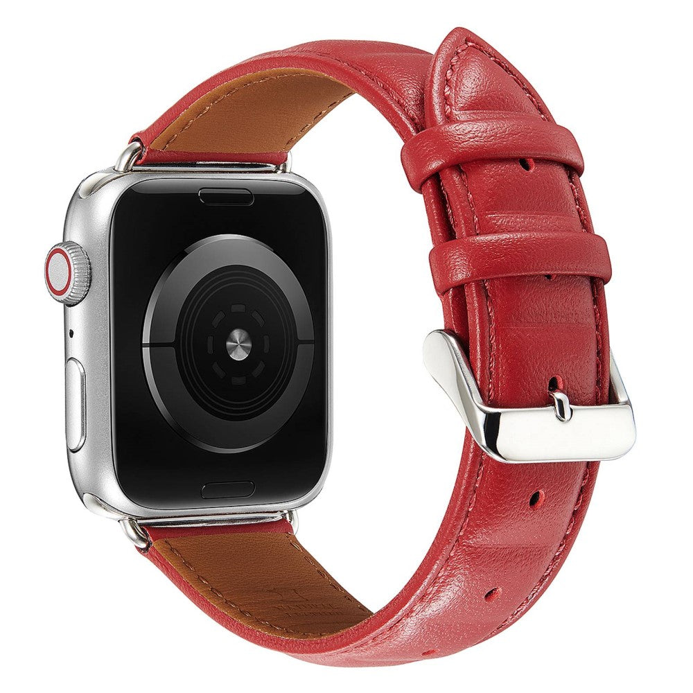 Mega smuk Universal Apple Ægte læder Rem - Rød#serie_2