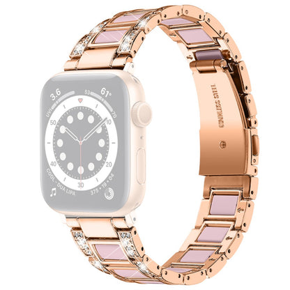 Skøn Universal Apple Metal og  Rhinsten Urrem - Pink#serie_13