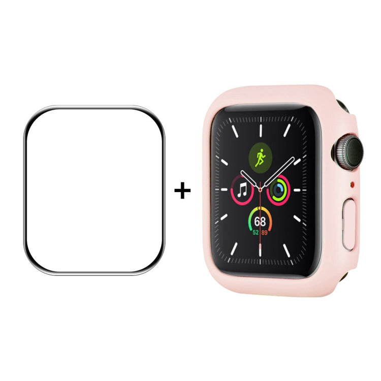 Godt Apple Watch Series 7 45mm Cover med Skærmbeskytter i Hærdet Glas - Pink#serie_4