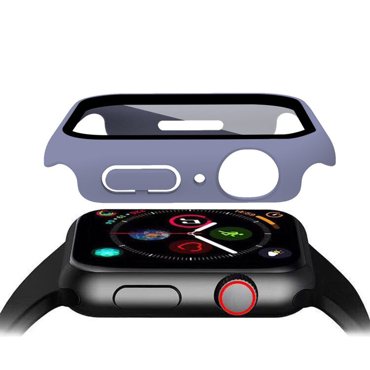 Vildt Godt Apple Watch Series 7 45mm Cover med Skærmbeskytter i Plastik og Hærdet Glas - Blå#serie_5