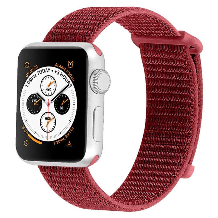 Superflot Apple Watch Series 7 45mm Nylon Rem - Rød#serie_1