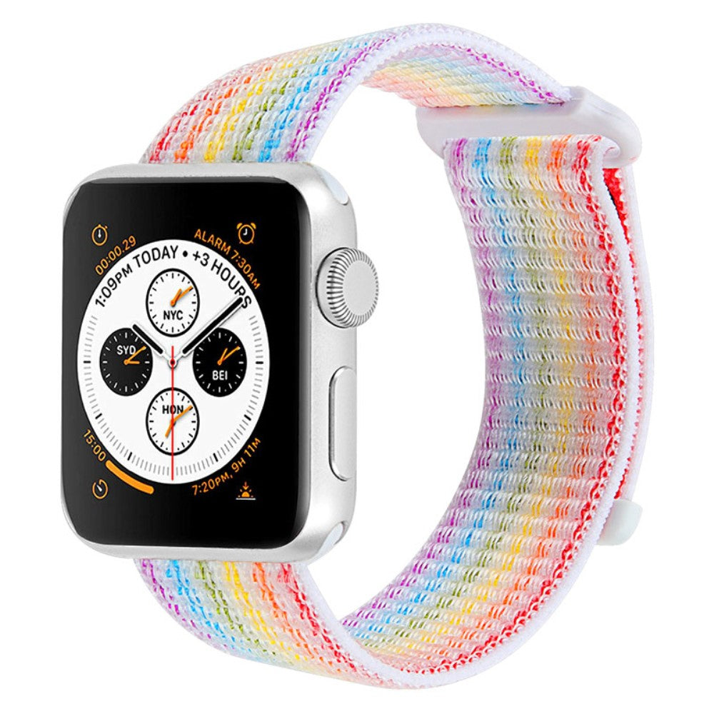 Superflot Apple Watch Series 7 45mm Nylon Rem - Flerfarvet#serie_4