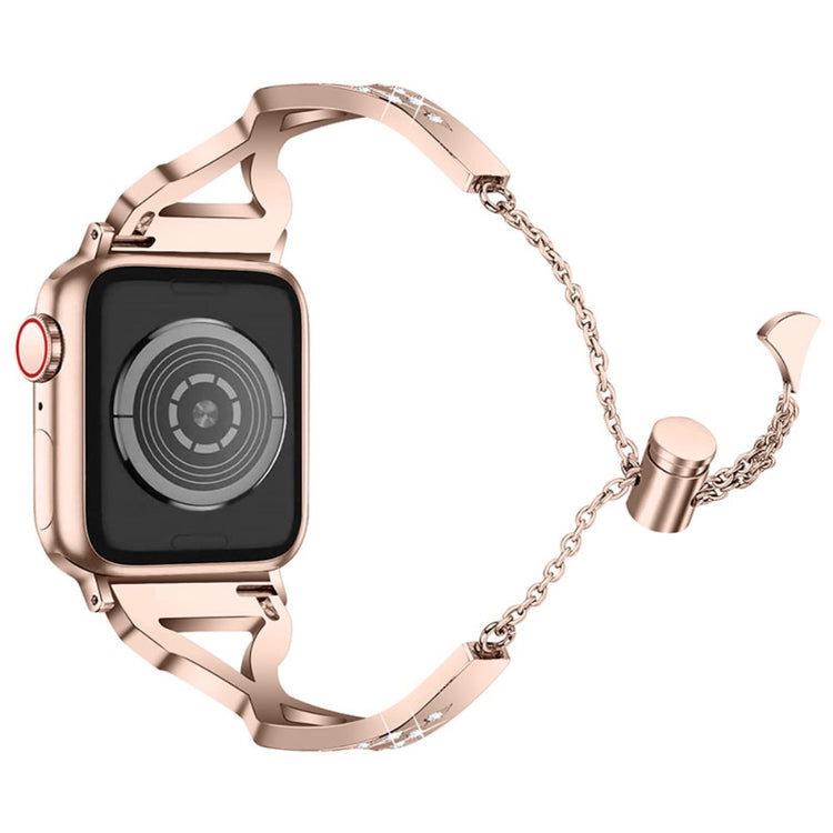 Rigtigt fed Apple Watch Series 7 45mm Metal og Rhinsten Rem - Guld#serie_5