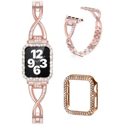 Apple Watch Series 7 45mm Metal Rem med Cover - Pink#serie_1