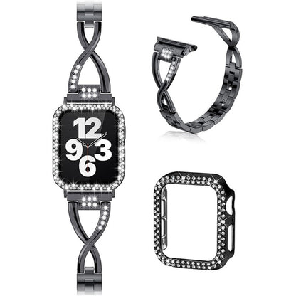 Apple Watch Series 7 45mm Metal Rem med Cover - Sort#serie_4