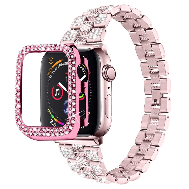 Apple Watch Series 7 45mm Metal Rem med Cover - Pink#serie_2