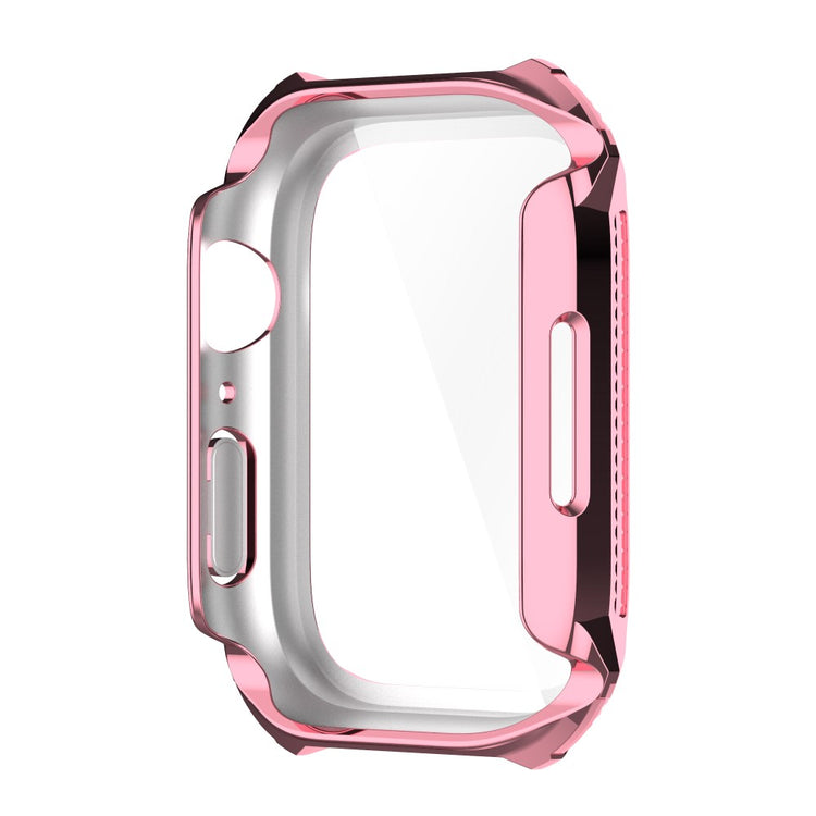 Meget Godt Apple Watch Series 7 45mm Cover med Skærmbeskytter i Rhinsten og Hærdet Glas - Pink#serie_5